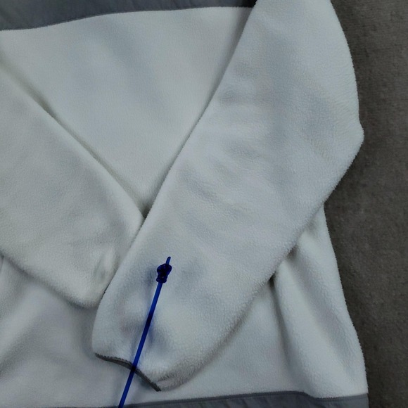 The North Face Denali Jacket Women Medium White Gray Fleece Full Zip Pockets - Picture 16 of 16